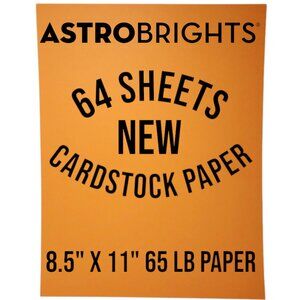 64 Pages Sheets Orange Cardstock Paper AstroBrights Invitation Cards Scrapbooks